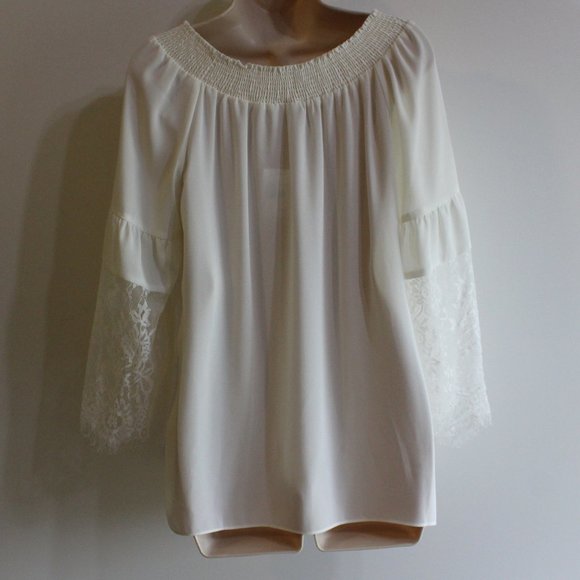 Cato Woman's Ivory Lace Top Size M - Picture 5 of 9